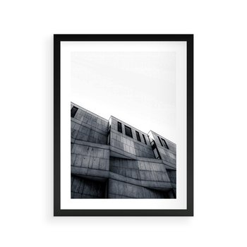 Plakat w ramie 40x50 - Surowa Elegancja Architektury - architektura, surowe formy - rama czarna
