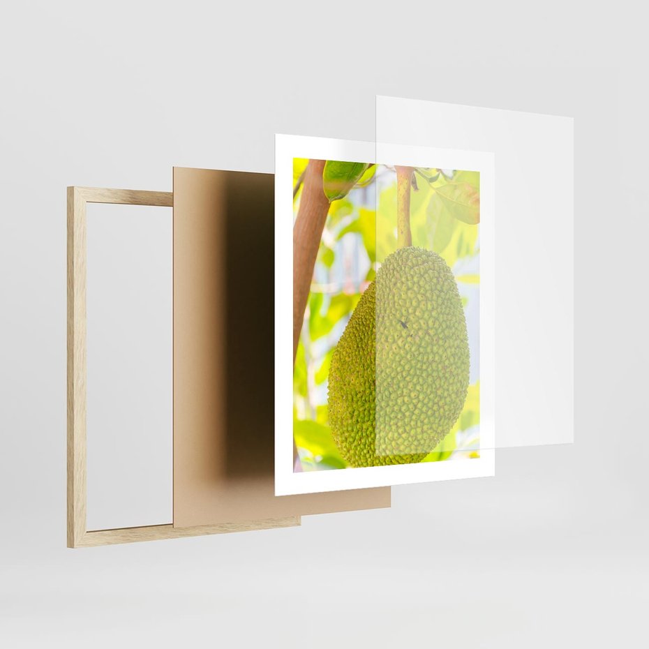 Plakat w ramie 40x50 - Tropikalny raj nad morzem - tropikalny, owoc - rama drewno