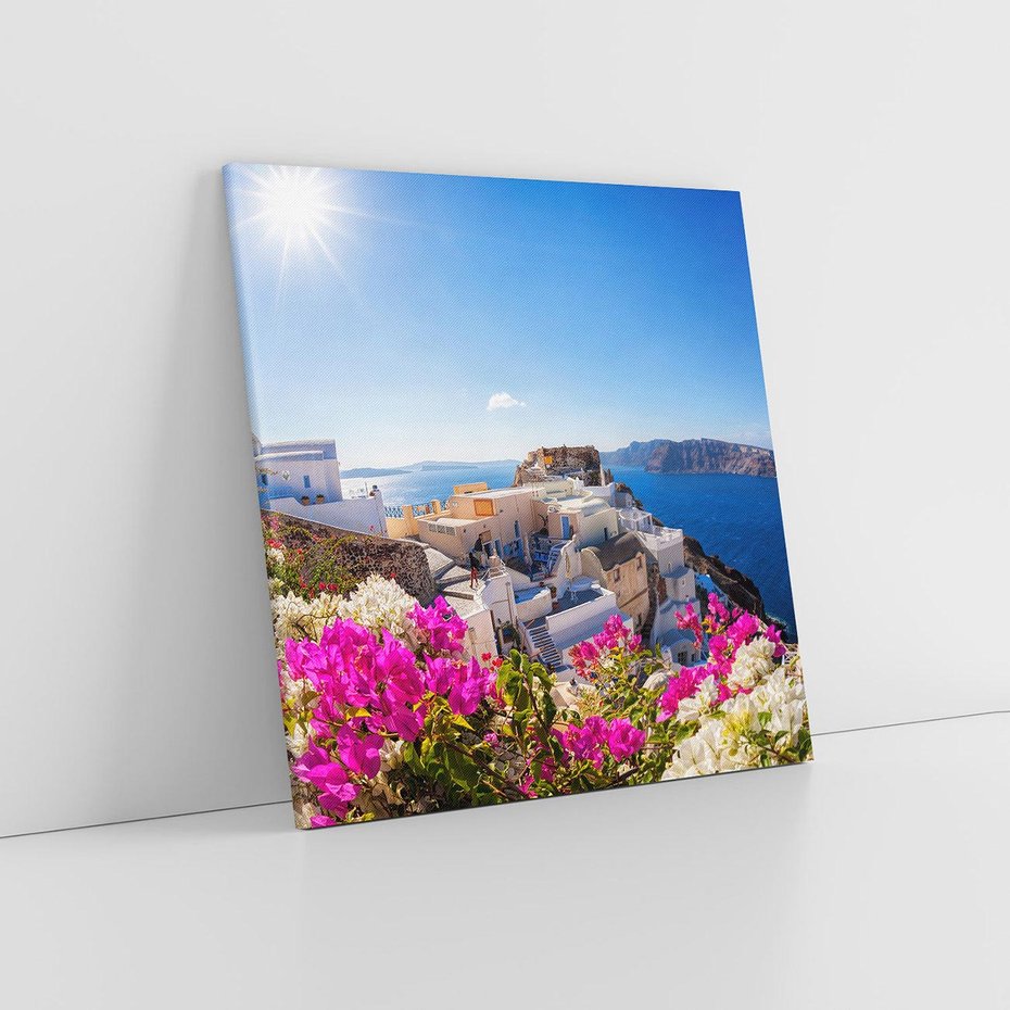 Obraz na płótnie 60x60 - Błękit morza i białe domy - Santorini, Grecja