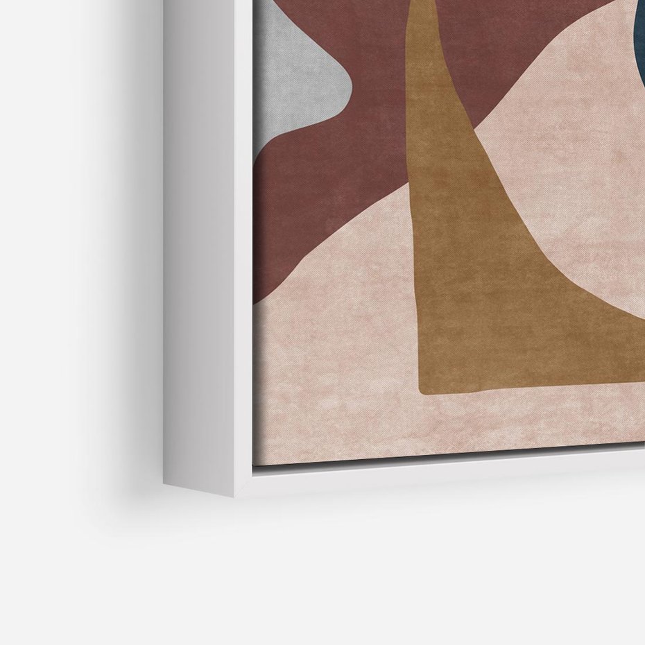 Obraz w ramie 50x50 - Opowieść szepczących pędzli - abstrakcyjne plamy, kształty - rama biała