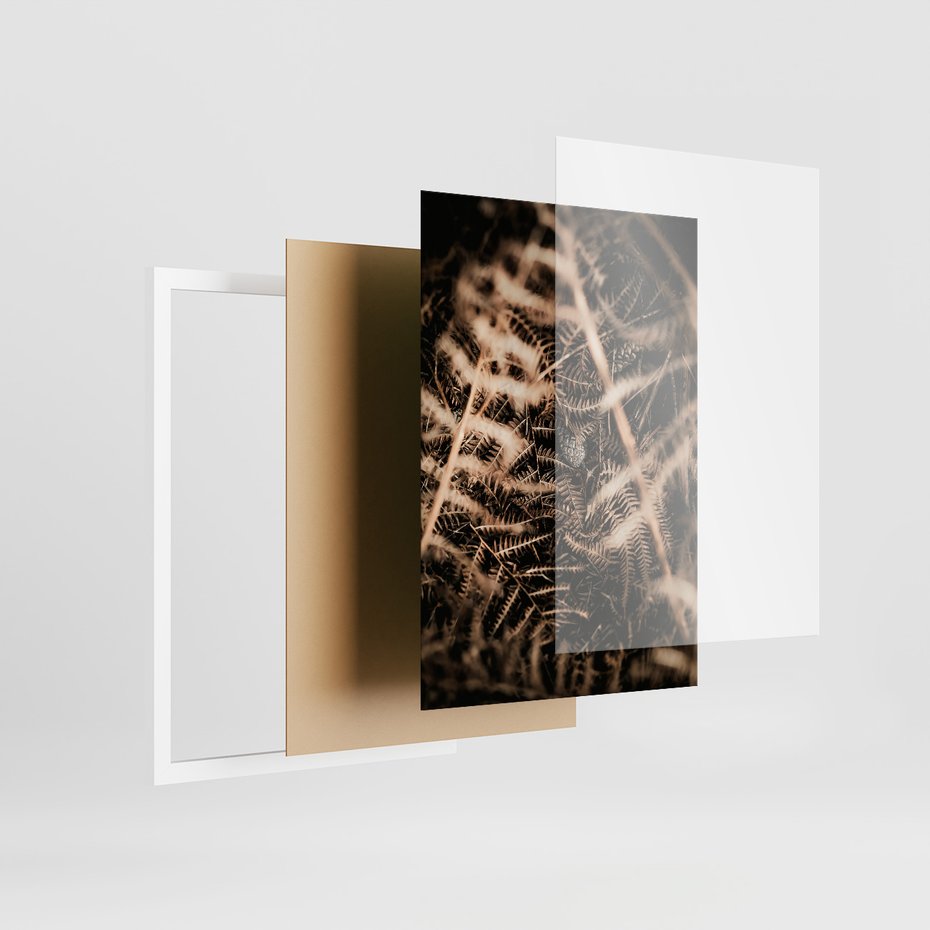 Zestaw obrazy w ramie 50x70 galeria - Góry, jesień, liście, boho - rama biała