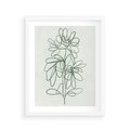 Plakat w ramie 40x50 - Spokojne Poddanie Naturze - zielony plakat, roślinne inspiracje - rama biała