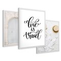 Zestaw obrazy w ramie 30x40 galeria - Podróże, wakacje, typografia, Włochy - rama biała