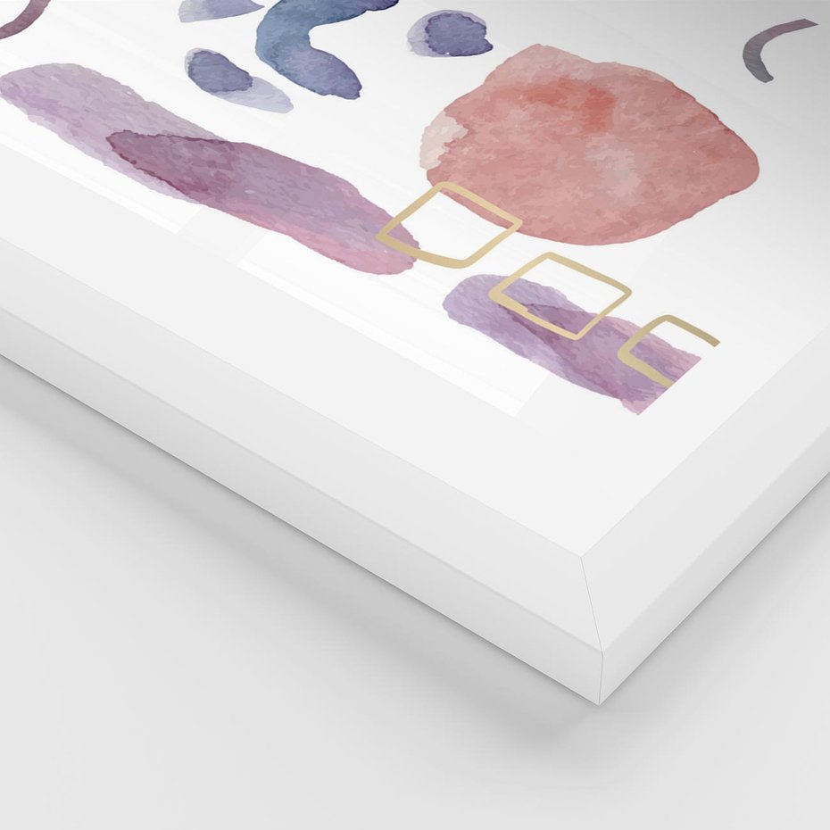 Plakat w ramie 50x70 - Boho Widokowe Impresje - abstrakcyjny palakt, akwarelowe plamy - rama biała