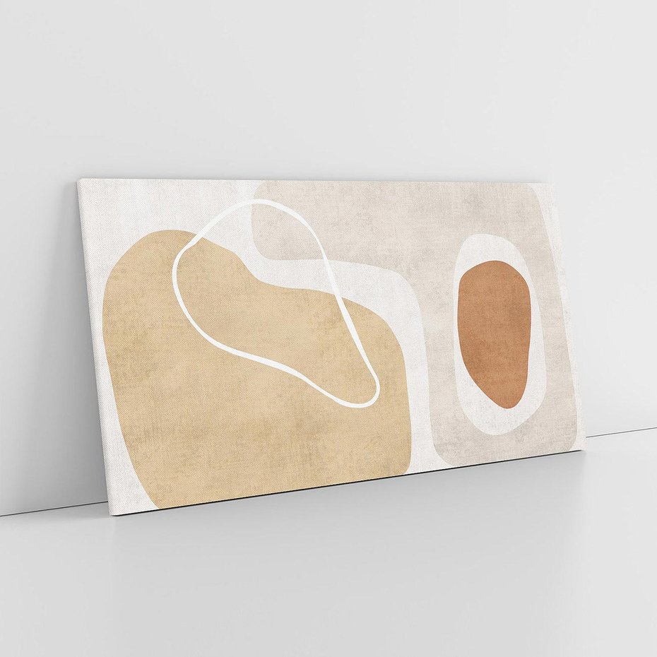 Obraz na płótnie 100x50 - Beżowa Harmonia - abstrakcyjne, nieregularne plamy