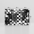 Obraz na płótnie 120x80 - Abstrakcyjna Szachownica: Gra Kolorów w 3D - 3D, abstrakcja
