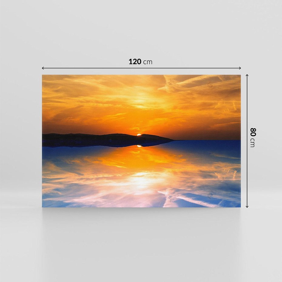Obraz na płótnie 120x80 - Zachód słońca nad oceanem - zachód słońca,