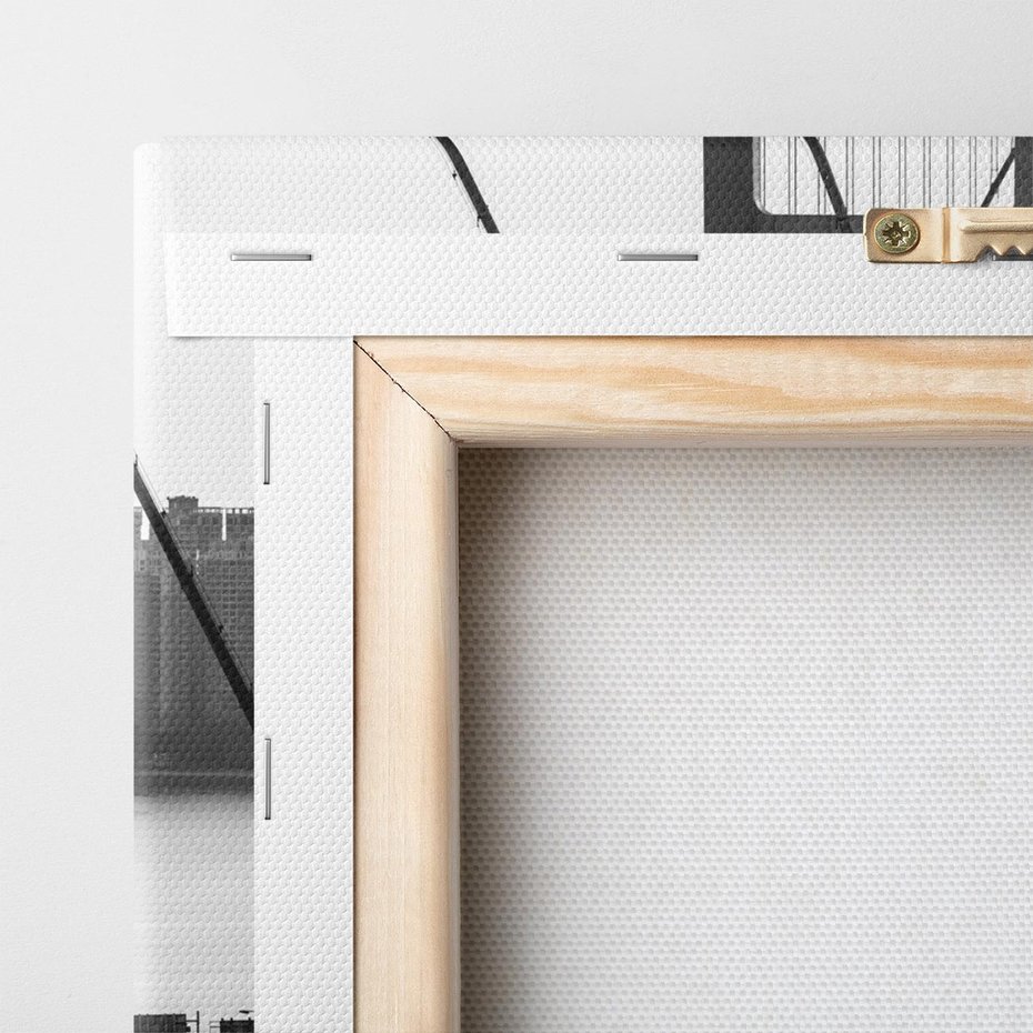 Obraz na płótnie 70x50 - Ikona Miasta - most Nowy Jork, czarno biała fotografia