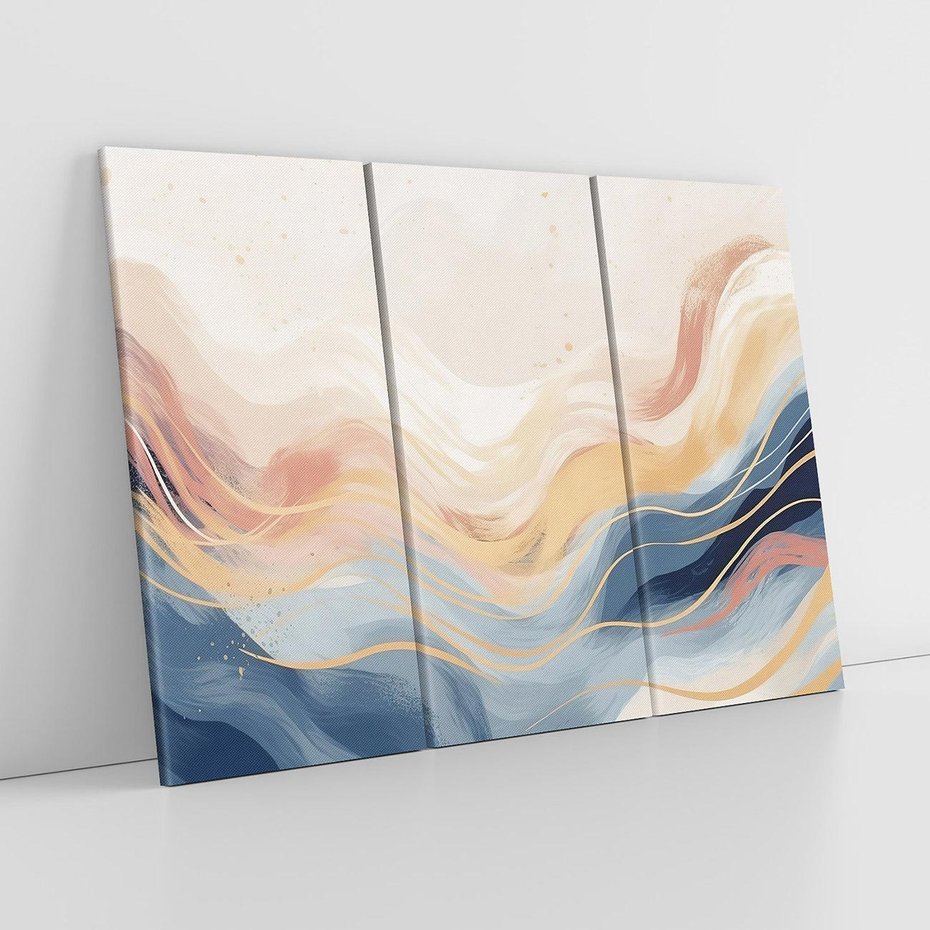 Obraz na płótnie 120x80 - Ukojenie Współczesności - abstrakcyjne fale, gładkie linie