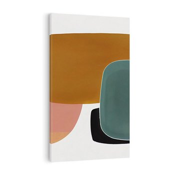 Obraz na płótnie 80x120 - Emocje w akwarelach - geometryczne dziwne kształty, turkusowy