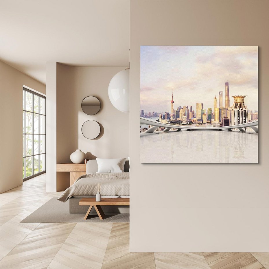 Obraz na płótnie 50x50 - Tętniące życiem Miasto Azji - Chiny, Miasto