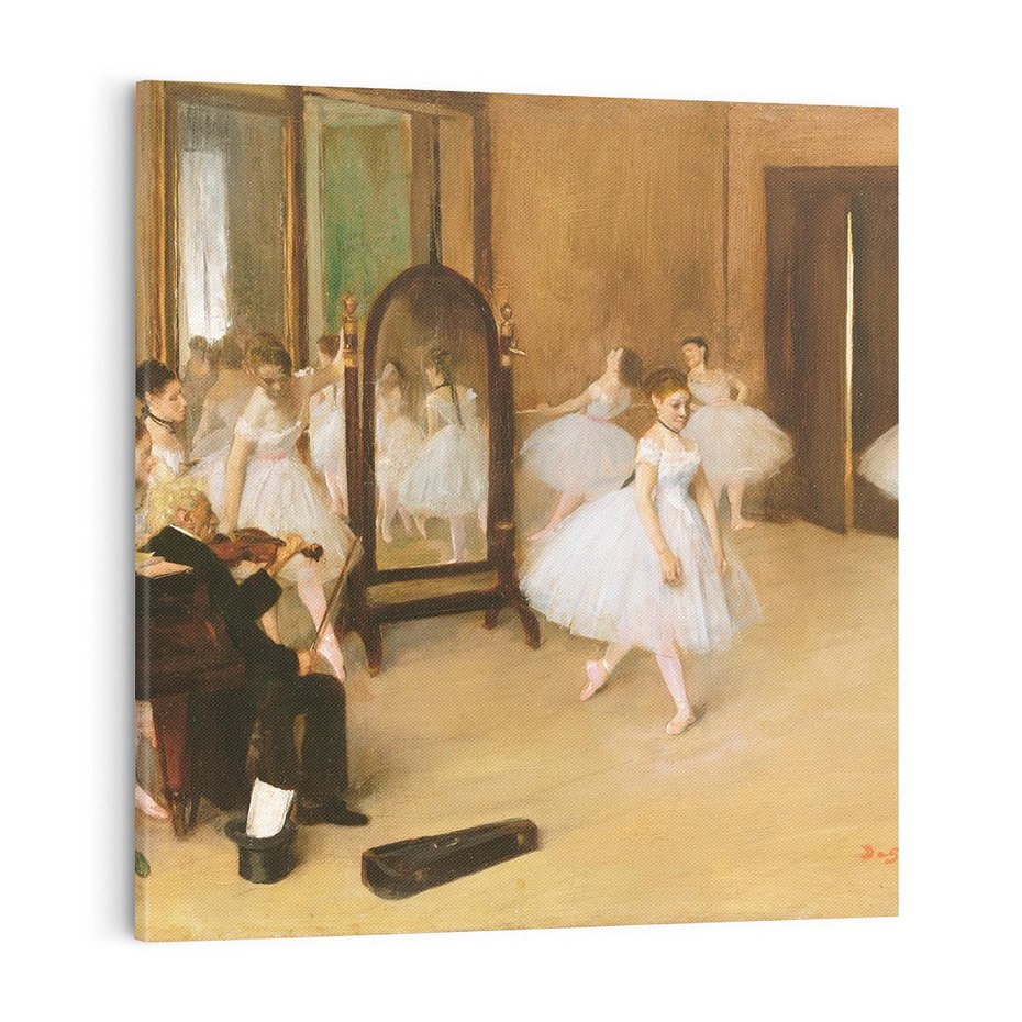 Obraz na płótnie 50x50 - The Dancing Class (1870), Edgar Degas - Reprodukcja - reprodukcja, obraz na płótnie