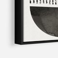 Obraz w ramie 70x100 - Taniec Impulsów - abstrakcyjne czarno białe formy, minimalizm - rama czarna
