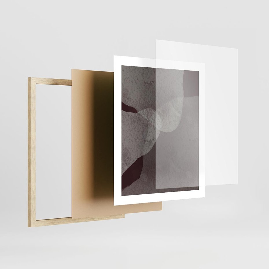 Plakat w ramie 40x50 - Obce Odcienie - mroczny plakat, nowoczesne wnętrza - rama drewno