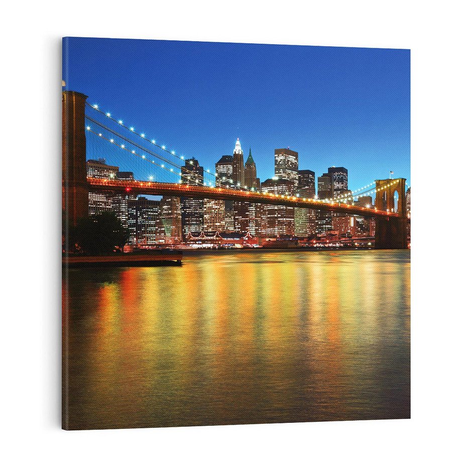 Obraz na płótnie 50x50 - Symbol nowojorskiego krajobrazu: most Brooklyn - most, NY