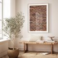 Plakat w ramie 40x50 - Mur cegieł: industrialny urok - cegły, mur - rama drewno