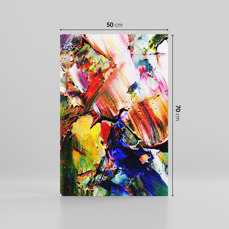 Obraz na płótnie 50x70 - Szalejące ognie kolorów - abstrakcja, farby olejne