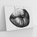 Obraz na płótnie 120x80 - Srebrna Moc Wyrazu - srebrne usta, zbliżenie