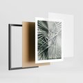 Plakat w ramie 40x50 - Palmy w Zgaszonej Zieleni - palmy, tropikalne liście - rama czarna