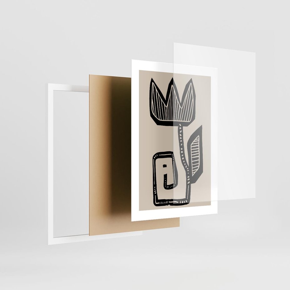 Plakat w ramie 30x40 - Migotliwa Symfonia Kwiatu - kwiat, nowoczesna grafika - rama biała