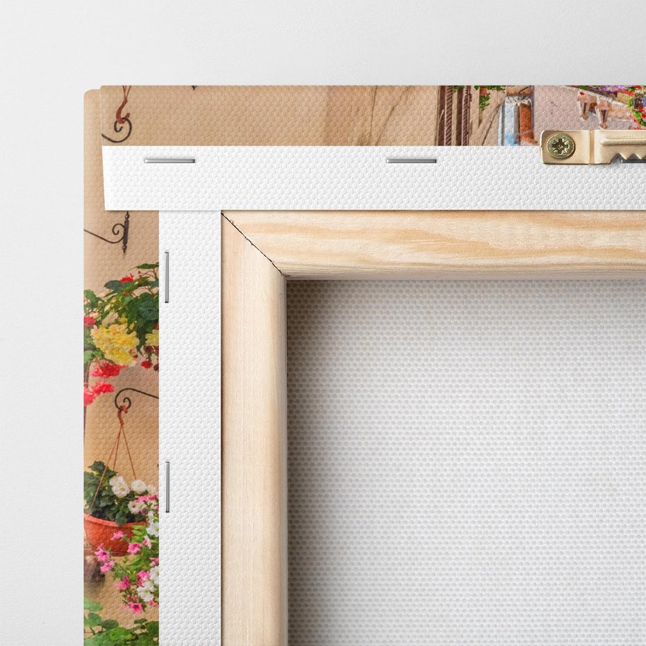 Obraz na płótnie 120x80 - miasto w kolorach - uliczka, miasto