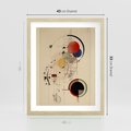 Plakat w ramie 40x50 - Impulsy Wydobyte z Cienia - abstrakcyjna geometryczna kompozycja, koła linie - rama drewno