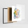 Plakat w ramie 40x50 - Migocące Widoki Kwiatów - akwarelowe polne kwiaty, minimalistyczny plakat - rama czarna
