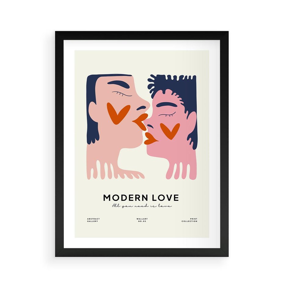 Plakat w ramie 50x70 - Miłość w Kompozycji - miłość, para zakochanych - rama czarna