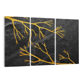 Obraz na płótnie 120x80 - Marmurowe Drzewa Snu - złote gałęzie, drzewa