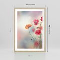 Plakat w ramie 50x70 - Urok natury - kwiaty, akwarela - rama drewno
