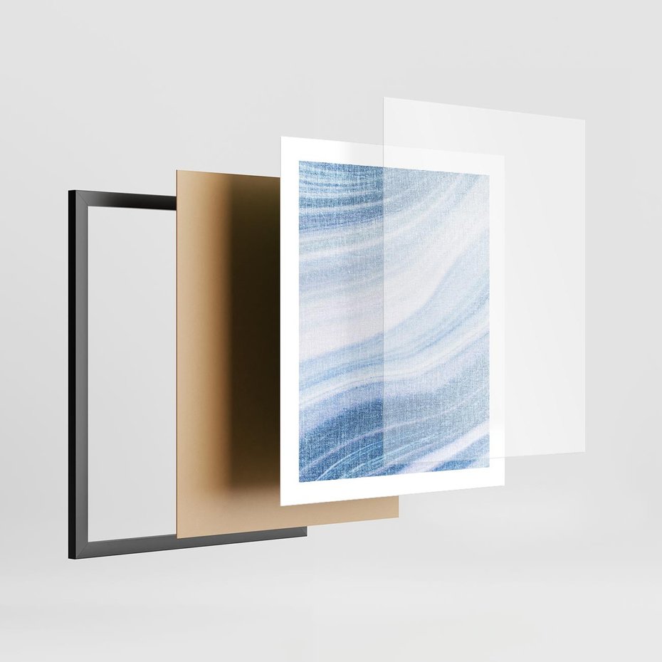 Plakat w ramie 40x50 - Abstrakcyjna akwarela - abstrakcja, akwarela - rama czarna