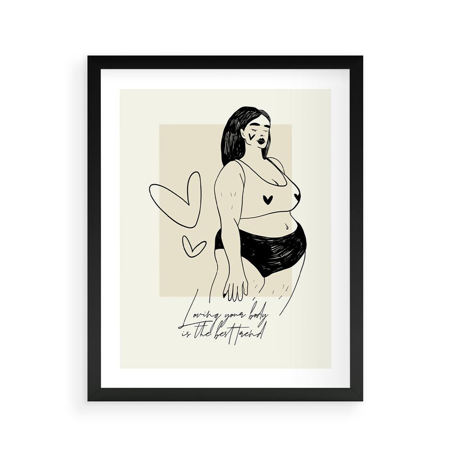 Plakat w ramie 40x50 - Moc to Ona - rysunek, sztuka nowoczesna - rama czarna