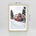 Plakat w ramie 50x70 - Domek w Śnieżnych Górach - domek, góry - rama drewno