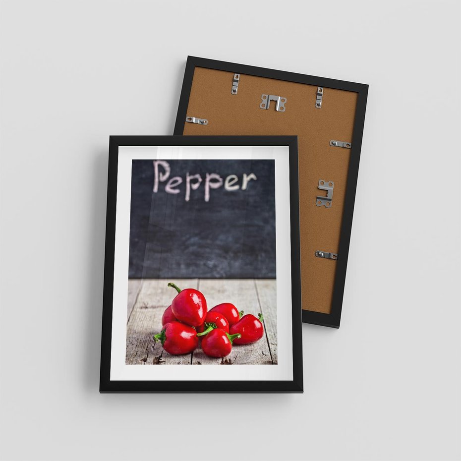 Plakat w ramie 30x40 - Eksploracja smaków - papryka, kuchnia - rama czarna