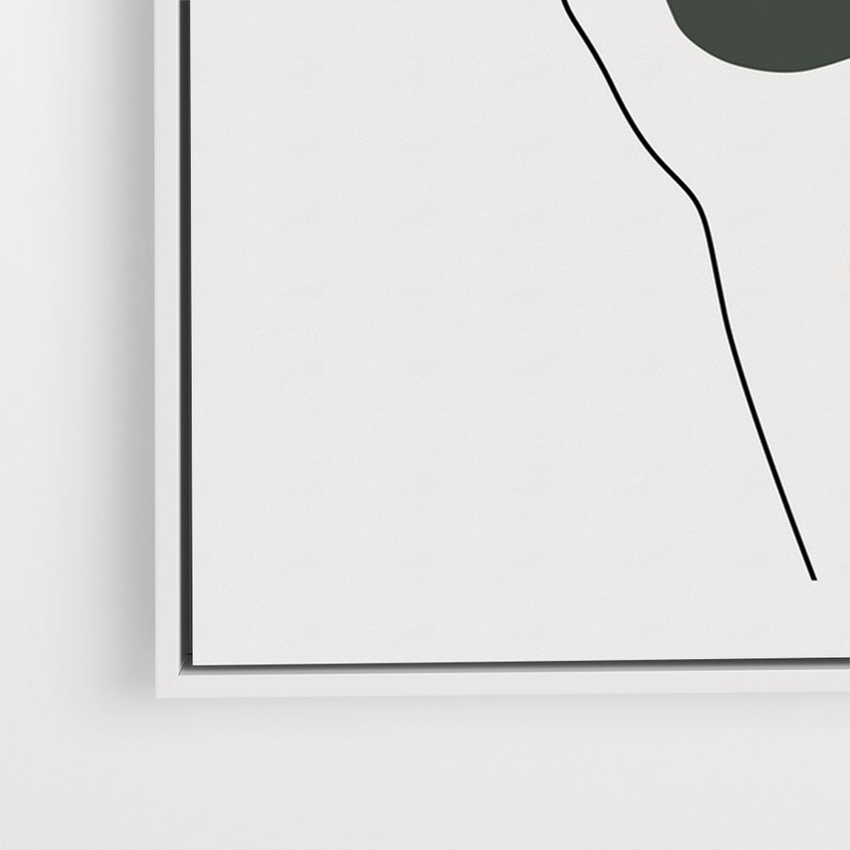 Obraz w ramie 80x120 - Bezczasowe Echo - szkic jedną linią, one line - rama biała