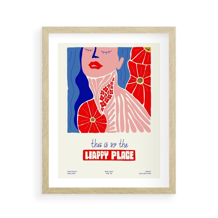 Plakat w ramie 40x50 - Abstrakcyjna Afirmacja - sztuka nowoczesna, abstrakcyjny styl - rama drewno