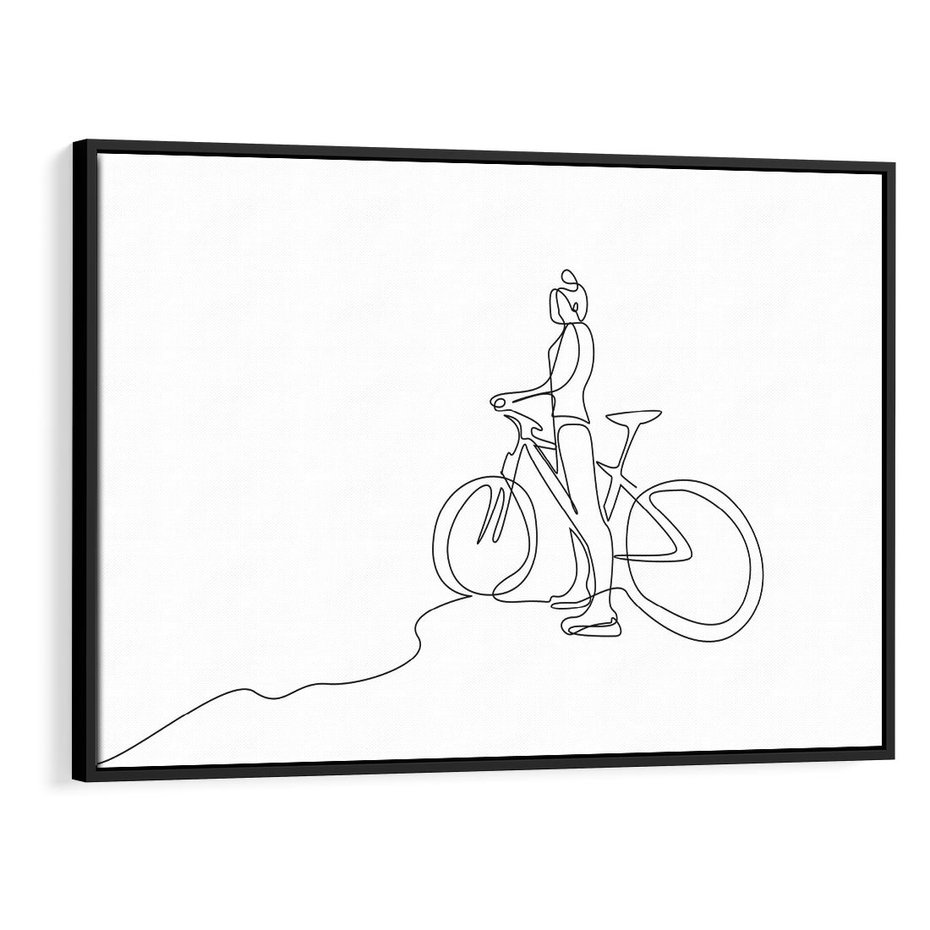 Obraz w ramie 70x50 - Minimalistyczna Przejażdżka - szkic, minimalizm - rama czarna