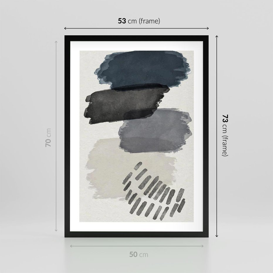 Plakat w ramie 50x70 - W Stylu Akwareli - nowoczesny plakat, abstrakcja - rama czarna