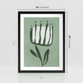 Plakat w ramie 30x40 - Objęcia Zieleni - zielona abstrakcja, zgaszona zieleń - rama czarna