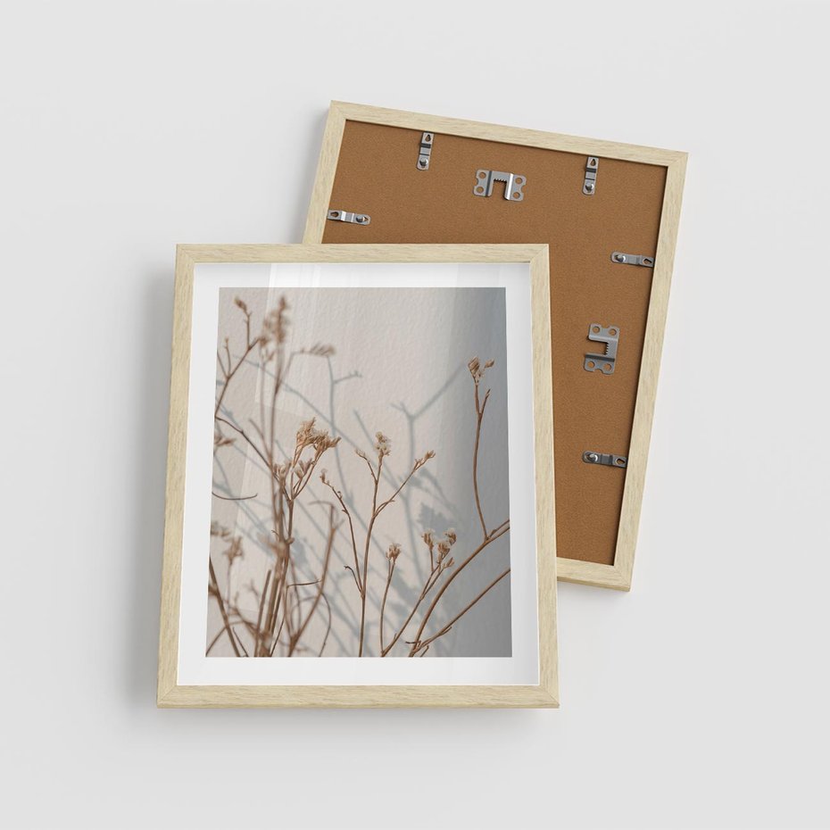 Plakat w ramie 40x50 - Boho gałązki suche - gałązki, suche - rama drewno