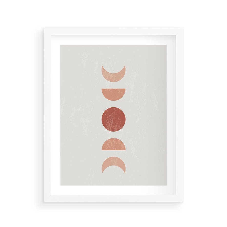 Plakat w ramie 40x50 - Mistyka Boho - boho plakat, beże brązy - rama biała