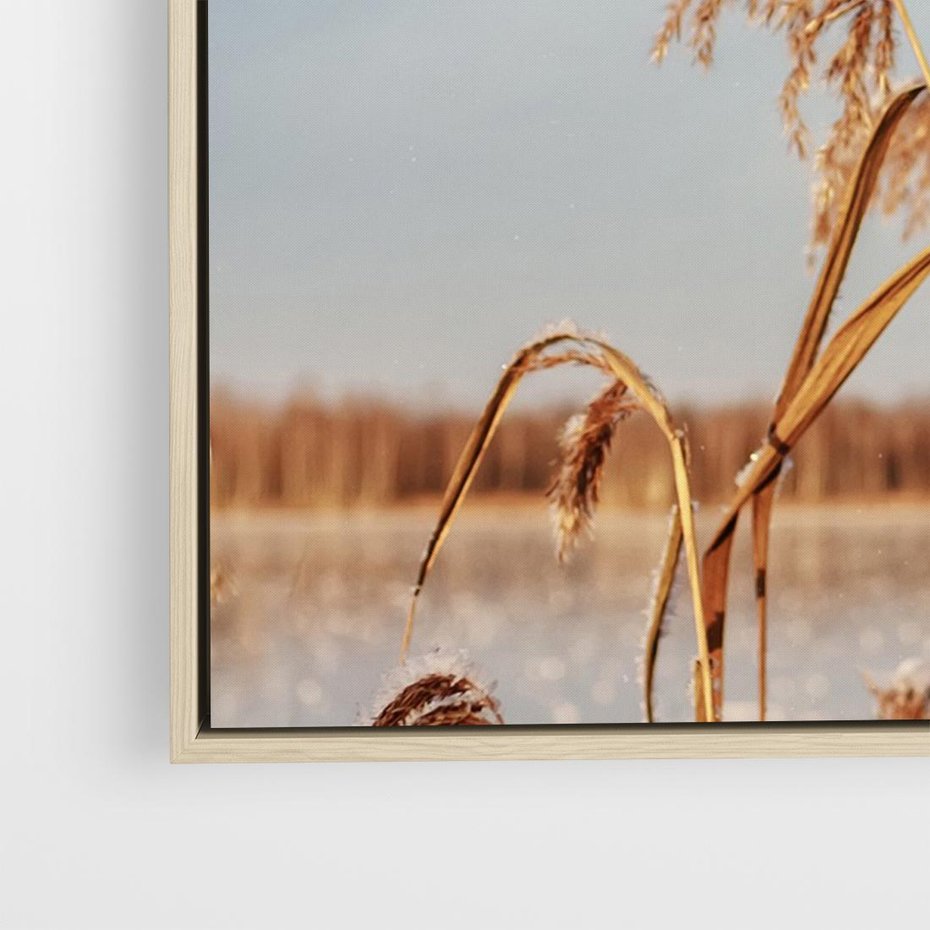 Obraz w ramie 70x50 - Wyraz Stylu - trawy, boho - rama drewno