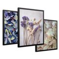Zestaw obrazy w ramie 30x40 galeria - Suche, kwiaty, hortensje, boho - rama czarna