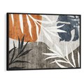 Obraz w ramie 70x50 - Oddechy ciszy i ruchu - rzut liści palmy, monstery - rama czarna