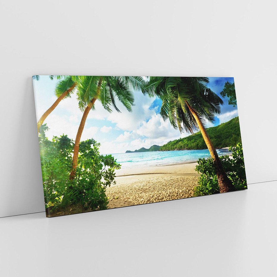 Obraz na płótnie 120x60 - Rajskie Seszele - plaża i palmy - Seszele, plaża