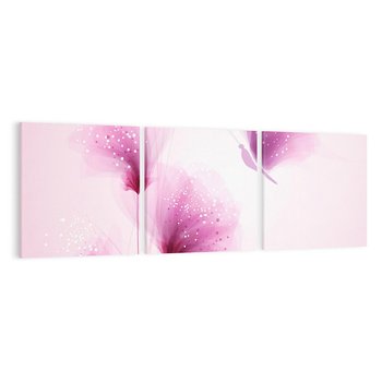 Obraz na płótnie 90x30 - Akwarelowe Kwiaty w Pastelach - kwiaty, akwarelowe