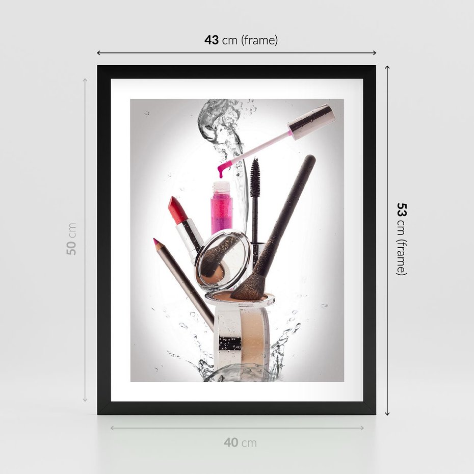Plakat w ramie 40x50 - Moda, makijaż i relaks - moda, makijaż - rama czarna