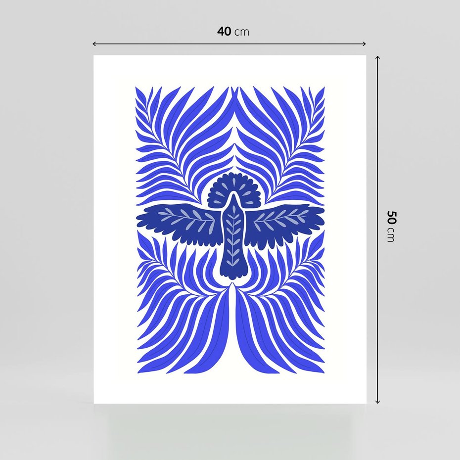 Plakat bez ramy 40x50 - Etniczne Rekwizyty - etniczne roślinne wzory, granat