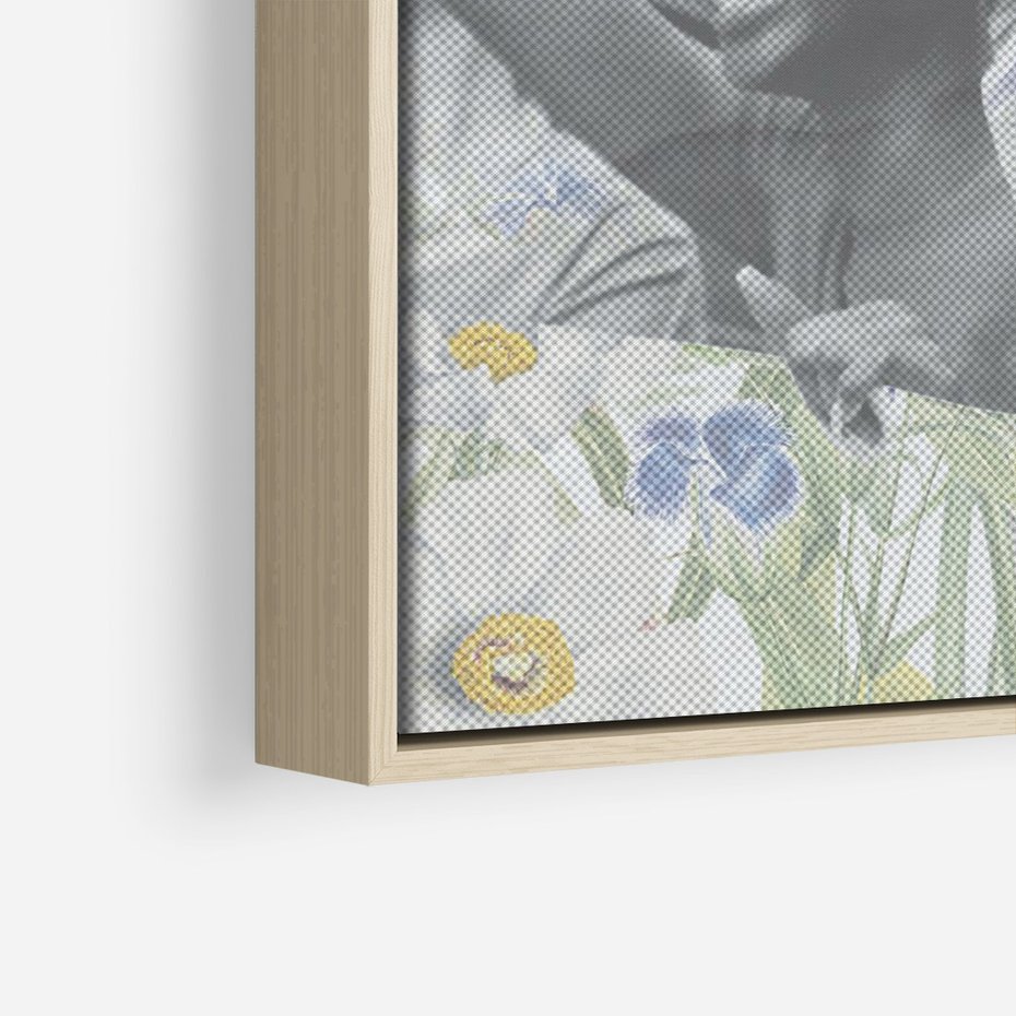 Obraz w ramie 70x100 - Księga zaklętych marzeń - kolaż, czarnobiałe zdjęcie wesołych młodych ludzi - rama drewno