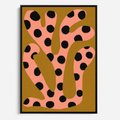 Obraz w ramie 50x70 - Rozkwitająca Wolność Boho - abstrakcyjne boho kształty, dziwne - rama czarna